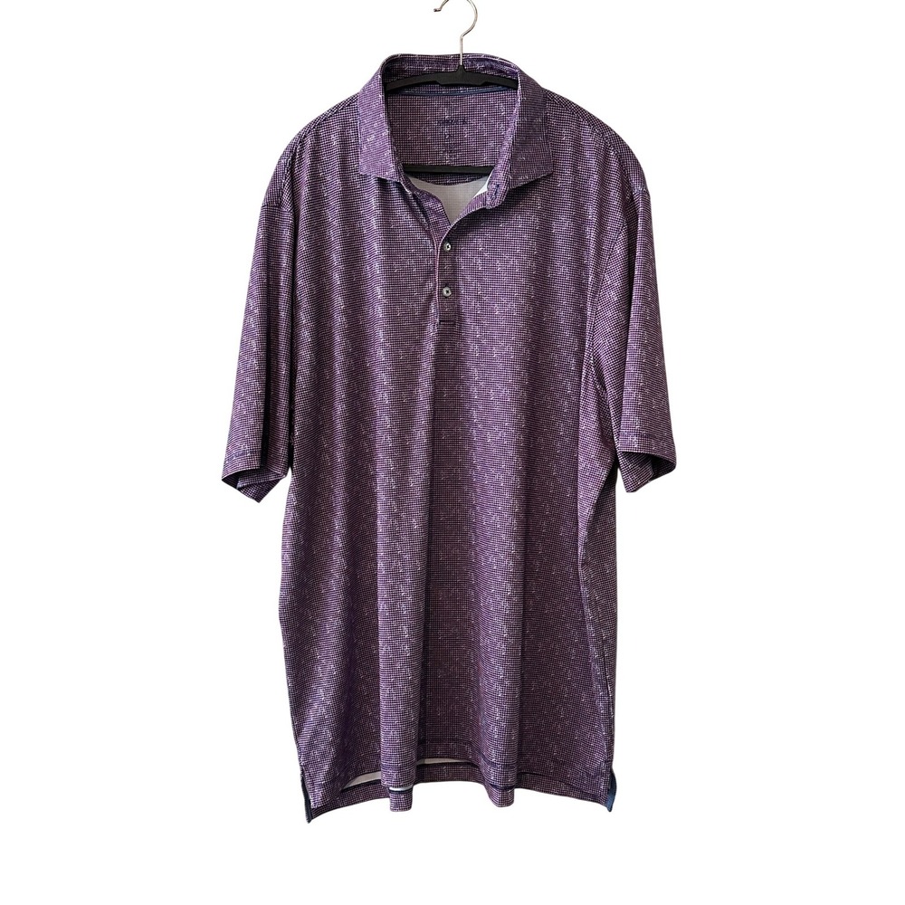 Johnnie-O Rowell Big & Tall Polo Shirt Mens XLT Purple Lake JMP06470BT Stretch